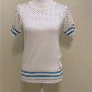White short sleeve sweater Petite